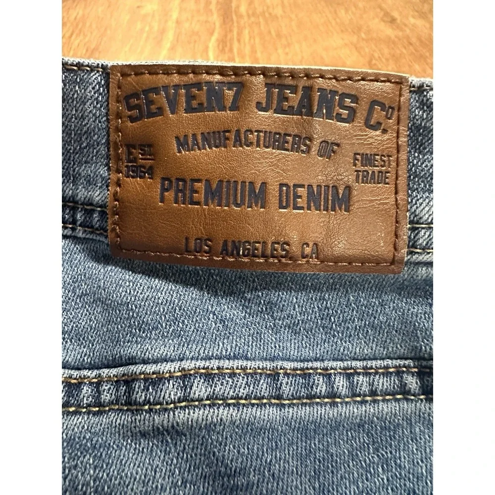 Seven7 Jeans Mens Straight Fit Blue Denim 36x30 Medium Wash Classic